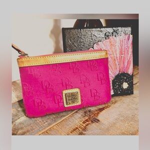Dooney & Bourke Fuchsia and Tan Wristlet
